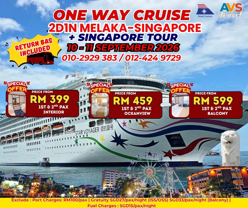 2D1N MELAKA - SINGAPORE + SIN TOUR